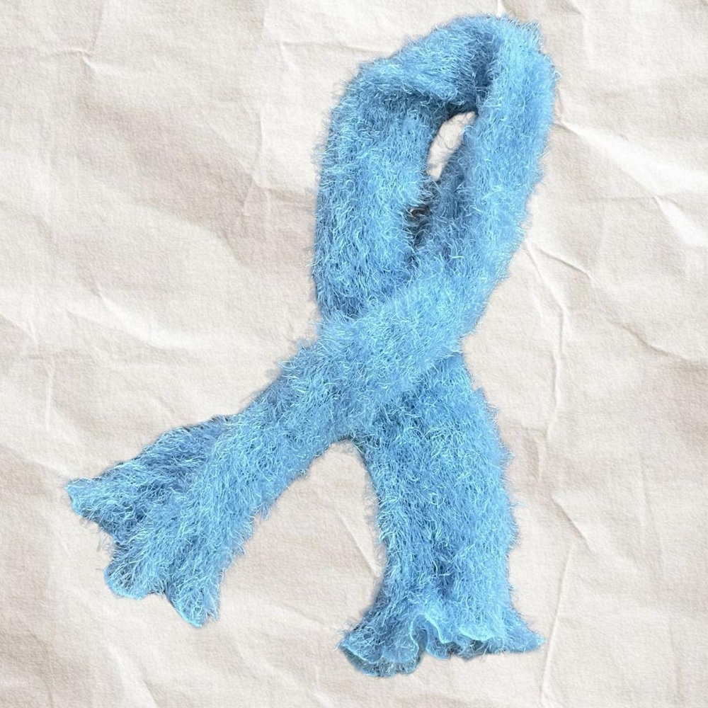 Fluffy Blue Scarf